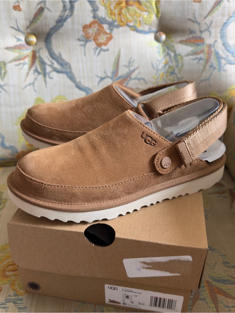 UGG Women's Goldenstar Suede Slingback Clog — Chestnut Tan